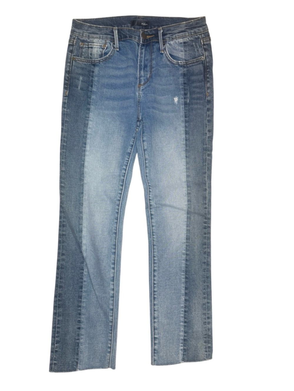 Aqua Two-Tone Denim Jeans in Light and Medium Blue Size 26
